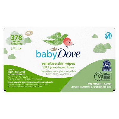 Image of Baby Dove Unscented Plant-Based Sensitive Skin Baby Wipes - 378ct