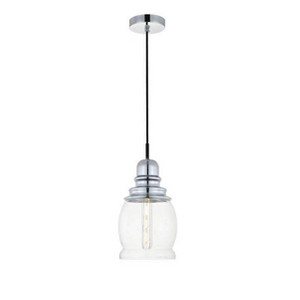 Elegant Lighting Kenna 1-Light Chrome Pendant with Clear Glass Cylinder Shade - 1 of 4