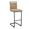 DSVIMOY Counter and Bar Stool Set of 2 Tall Tech Fabric Bar Stools for Bars and Restaurants, Black and Brown, 28.35"*12.6"*16.93" - 2 of 4