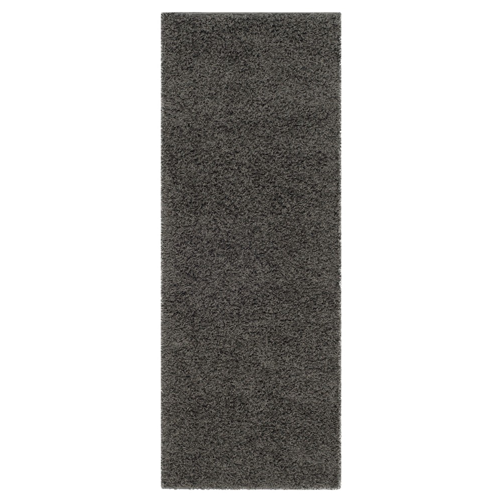 2'3inx10' Runner Reedley Solid Loomed Rug Dark Gray - Safavieh