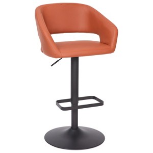 Flash Furniture Contemporary Vinyl Adjustable Height Barstool with Rounded Mid-Back - 1 of 4