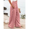 Womens Casual Pants Mid Rise Linen Wide Leg Lounge Pants - 2 of 3