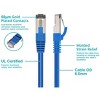 Monoprice Cat8 Patch Cable - 0.5 Feet - Blue | Double Shielded (S/FTP), 28AWG, 2GHz, 40G, Pure Bare Copper, Snagless RJ45, Ethernet Cable - 3 of 4