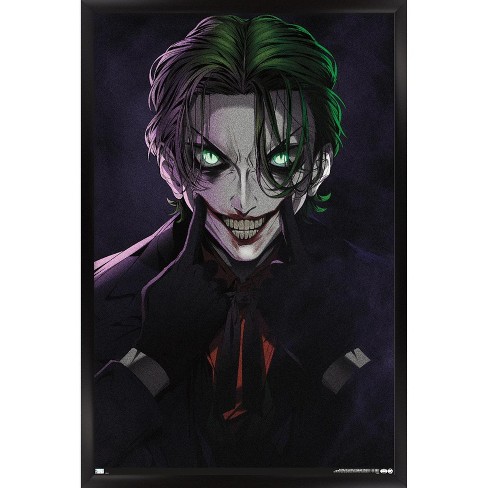 Trends International Dc Comics - The Joker Anime - Smile Framed Wall Poster  Prints Black Framed Version 
