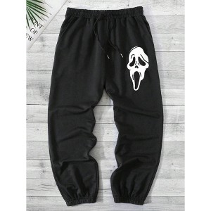 TIME HOLLOW Printed Pattern Casual Sports Long Pants - Comfortable For All Seasons - 1 of 3