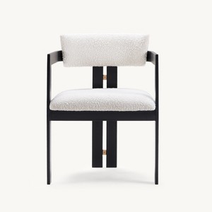 A Set Of 2 Dining Chair with Armrests - Sturdy Iron Frame, Comfortable Cushion, Easy Assembly, Perfect for Home & Restaurant Use-Morden Fort - 1 of 4