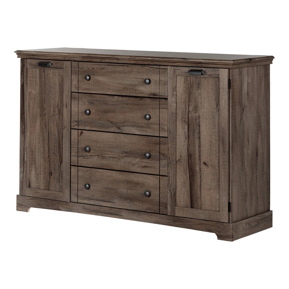 Photos - Dresser / Chests of Drawers Avilla 4 Drawer Dresser with Doors Fall Oak - South Shore