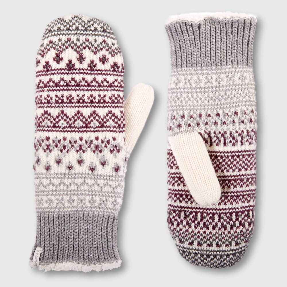 Photos - Winter Gloves & Mittens Isotoner Adult Fair Isle Mittens - Cream 