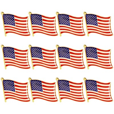 Juvale 12 Pack American Usa Flag Lapel Pins For National Day, 4