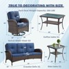 Buenhomino Outdoor 5 Pieces Coversation Set with Swivel Rocking Chair, Patio Furniture High Back Couch with Coffee Table for Porch Balcony Backyard - 3 of 4