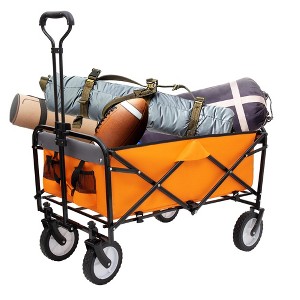Whisen Collapsible Foldable Wagon Cart with Strapping System, Beach Wagon, Supports 360lbs All-Terrain Wheels - 1 of 4