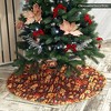 Gnome Folk Pattern Vintage Christmas Tree Skirt| OrnamentallyYou - 3 of 4