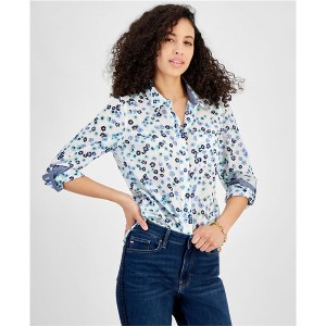 Tommy Hilfiger Womens Floral Button Up Shirt - 1 of 1