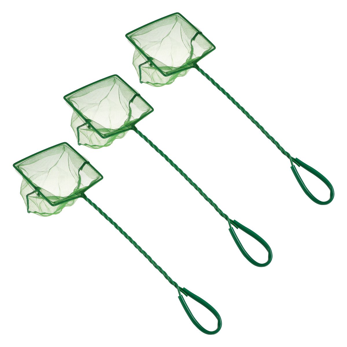 Unique Bargains Aquarium Fish Net Aquarium Fish Tank Accessories Small Fish Fine Net Green 5'' 3Pcs
