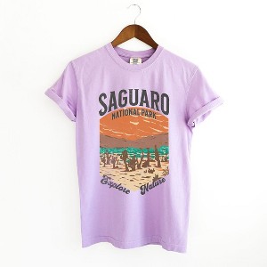 Simply Sage Market Women's Saguaro National Park Explore More Short Sleeve Garment Dyed Tee - 1 of 4