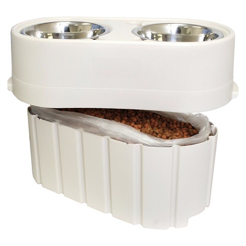 Pet Zone Store N Feed Pet Feeder Cat Dog Bowl White 15lbs Target