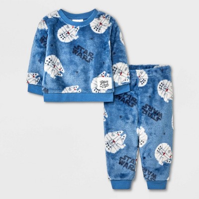 Image of Baby Boys' Star Wars Jedi Woobie Fleece Top and Bottom Set - Blue 18M