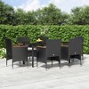 vidaXL Patio Dining Set Outdoor Dining Set Table and Chair Set for Garden - 63" Table Length Black 6 Piece - 2 of 4
