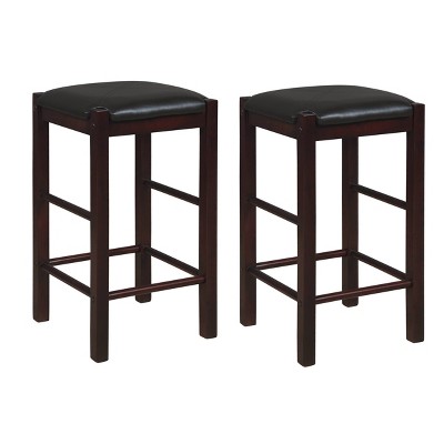 Set of 2 Lancer Backless Counter Height Barstools Espresso - Linon