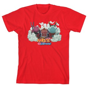 Naruto Shippuden Frog Summoning Jutsu Youth Boys Red Short Sleeve Shirt - 1 of 2