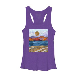 Women's Design By Humans Beach Landscape Stain Glass By Maryedenoa Racerback Tank Top - 1 of 3