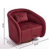 Set of 2 Swivel Accent Chair Modern Teddy Fabric Upholstery with 360-Degree Rotation & Comfy Barrel Shape for Living Room or Bedroom-Cuddlewood - 4 of 4
