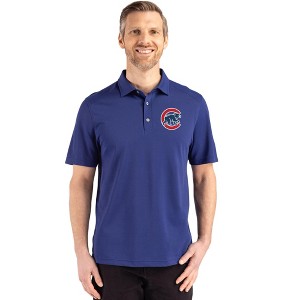 Chicago Cubs Cutter & Buck Advantage Refresh Epic Confidence Recycled Mens Big & Tall Tri-Blend Pique Polo - Tour Blue - 4X Large Tall - 1 of 1