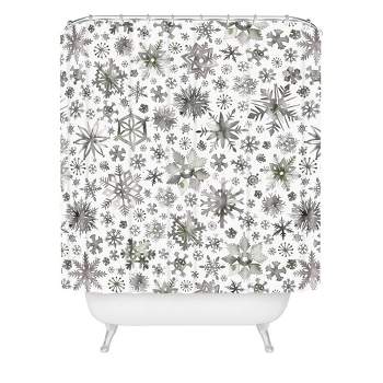 Ninola Design Winter Stars Snowflakes Christmas Shower Curtain Gray - Deny Designs
