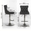 Set of 2 Swivel PU Leather Bar Stools, Adjustable Seat Height From 25-33 Inch, Chrome Base Bar Stools with Comfortable Back for Home Kitchen Island - 4 of 4
