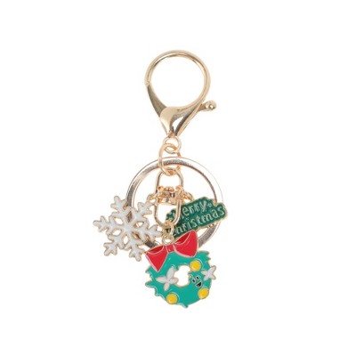 Unique Bargains Christmas Keychain Double Ring Lobster Clasp Zinc Alloy 3.15" 1Pc