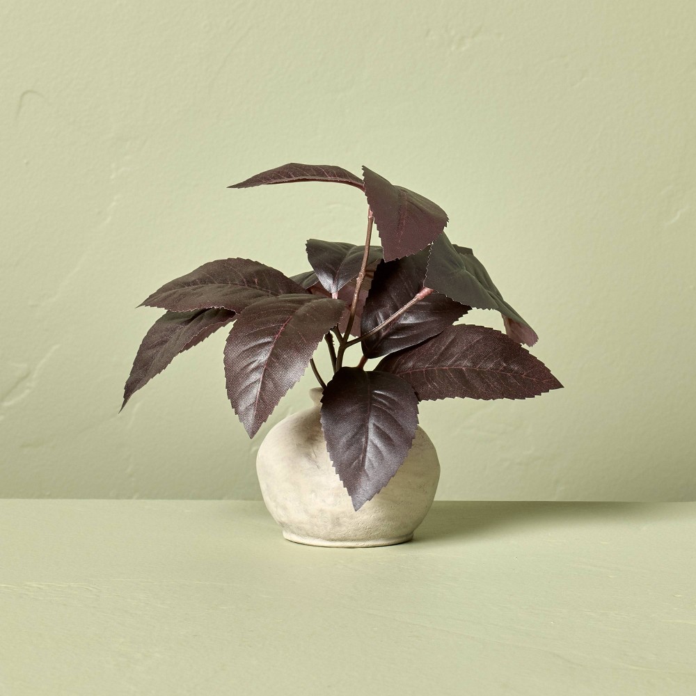 6.5" Black Plum Leaf Artificial Fall Arrangement - Hearth & Hand™ with Magnolia