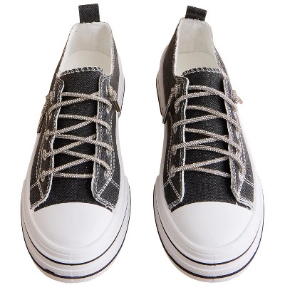 Женские кроссовки Very G Womens Aman Original Lace Up Sneaker with Sparkle Laces, Black Sparkle (7) — фото 4