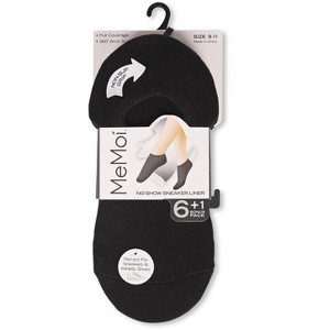 Memoi Women's 7 Pair Pack Cotton Blend No Show Sneaker Liners - 1 of 2