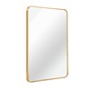 FONTOI Gold Metal Rectangular Bathroom Wall Mirror, Elegant Vanity Mirror for Contemporary Home Decor Bathroom and Living Spaces, Gold, 36"*24"*1.1" - 4 of 4