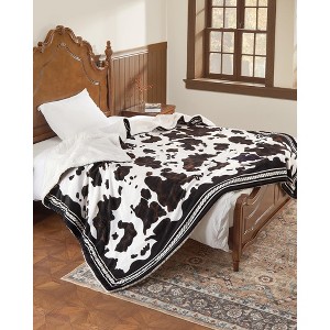 Coucheta Heated Throw, Cow Print, Fast Heating LCD Controller, 6 Heat Levels, 4-Hr Auto Shut Off, ETL Certified, Machine Washable, Multi sizes&colors - 1 of 4