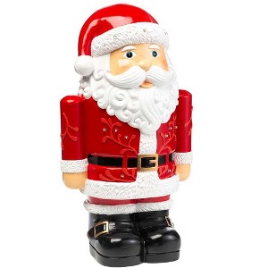 Plow & Hearth Indoor/Outdoor Lighted Santa Claus Shorty Statue - White - 1 of 1