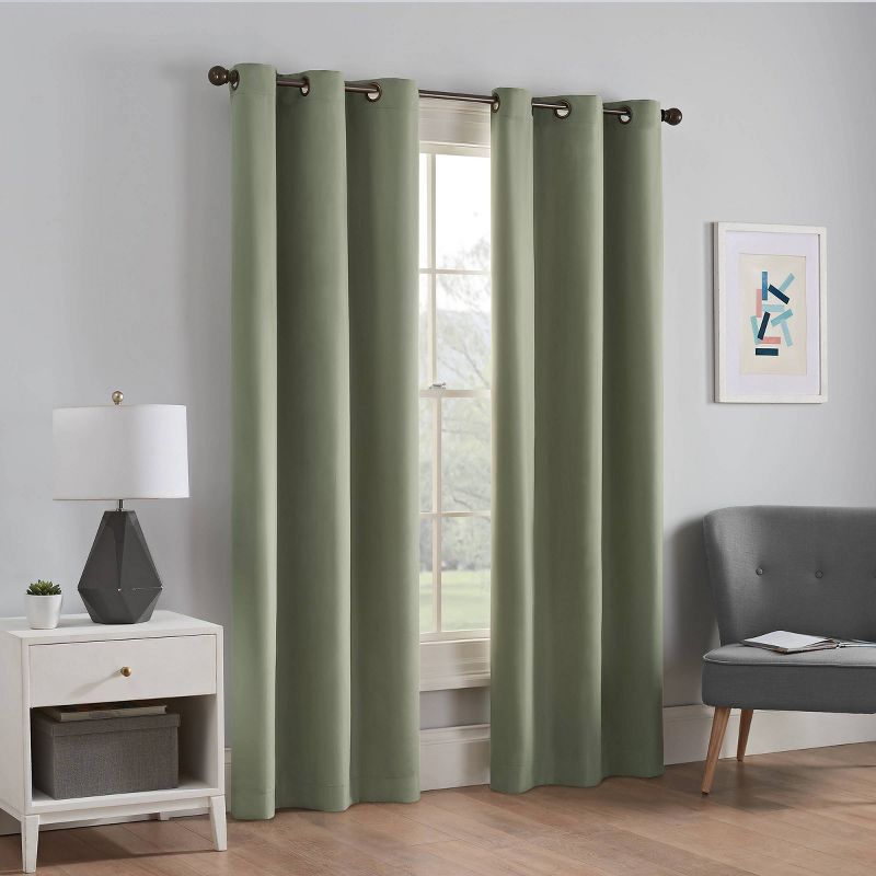 1pc Blackout Thermaback Microfiber Window Curtain Panel - Eclipse, 4 of 12