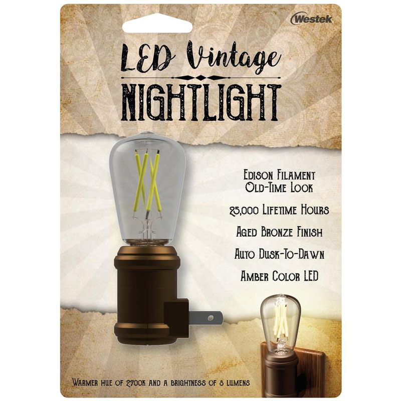 Westek Automatic Plug-in Vintage Edison LED Night Light, 1 of 2