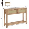 Entryway Table, Console Table with Rattan 2 Drawers, Wood Sofa Table with Storage - 2 of 4