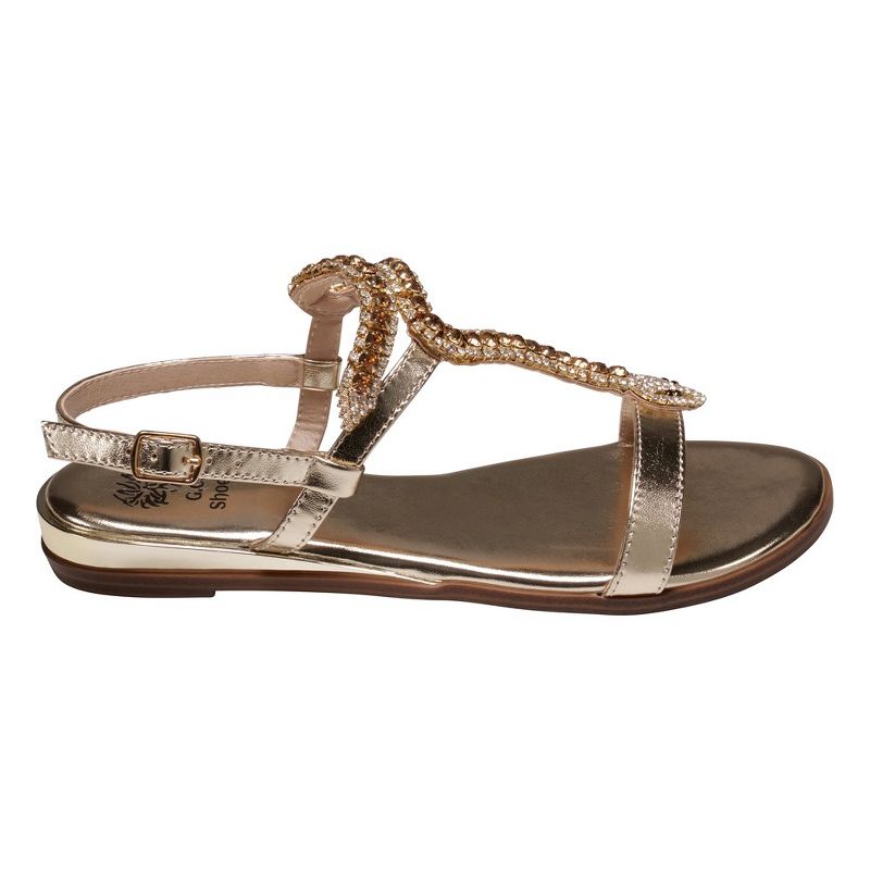 GC Shoes Lidia Metallic Embellished Slingback Flat Sandals, 2 of 6