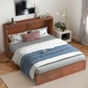 Murphy Bed Cabinet with Foldable Mattress, Queen Murphy Bed with Charging Station, Drawers - 2 of 4