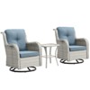 Gymojoy Outdoor Swivel Chairs with Side Table Glider Chairs Set of 3 - 3 of 4
