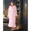 ADR Women's Robe, Plush Fleece Women's Bathrobe with Hood, Long Fluffy Fuzzy Bath Robe Pink Purple Plus Size - 2 of 4