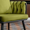 Modern Dining Chairs Set Of 2 Upholstered Velvet Side Chair Hand Weaving Accent Armchair With Metal Legs Cushion - 4 of 4