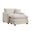 Corduroy Single Chair with Footstool & Pillow - 3 of 4