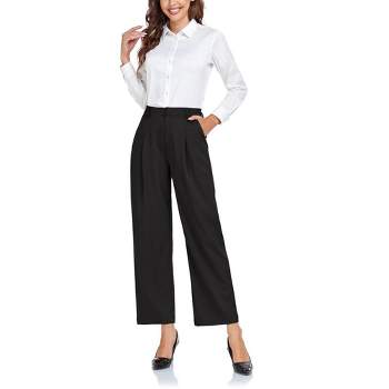 Women's Wide Leg Suit Pants Loose Fit High Elastic Waisted Business Casual Long Trousers Pant