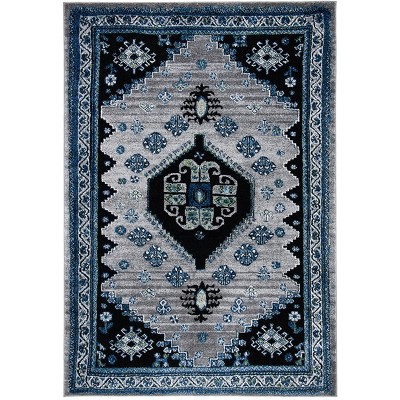 Beige and Black Synthetic Hand-knotted 4' x 6' Oriental Rug