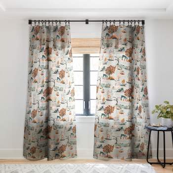 The Whiskey Ginger Cute Playful Animal Pattern I Single Panel Sheer Window Curtain - Society6