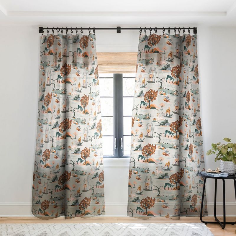 The Whiskey Ginger Cute Playful Animal Pattern I Single Panel Sheer Window Curtain - Society6, 1 of 7
