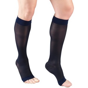 Truform Sheer Compression Stockings, 15-20 mmHg, Women's Knee High Length, Open Toe, 20 Denier - 1 of 4